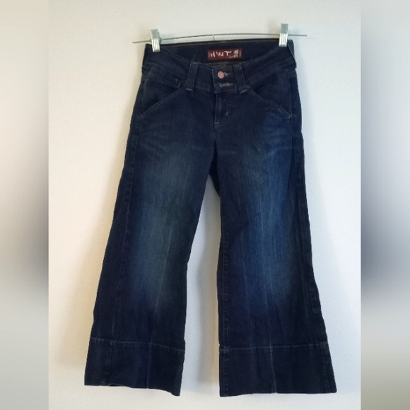 Hint Wide Legged Cuffed Flap Pocket Button Jeans-Size 5 - Picture 1 of 9